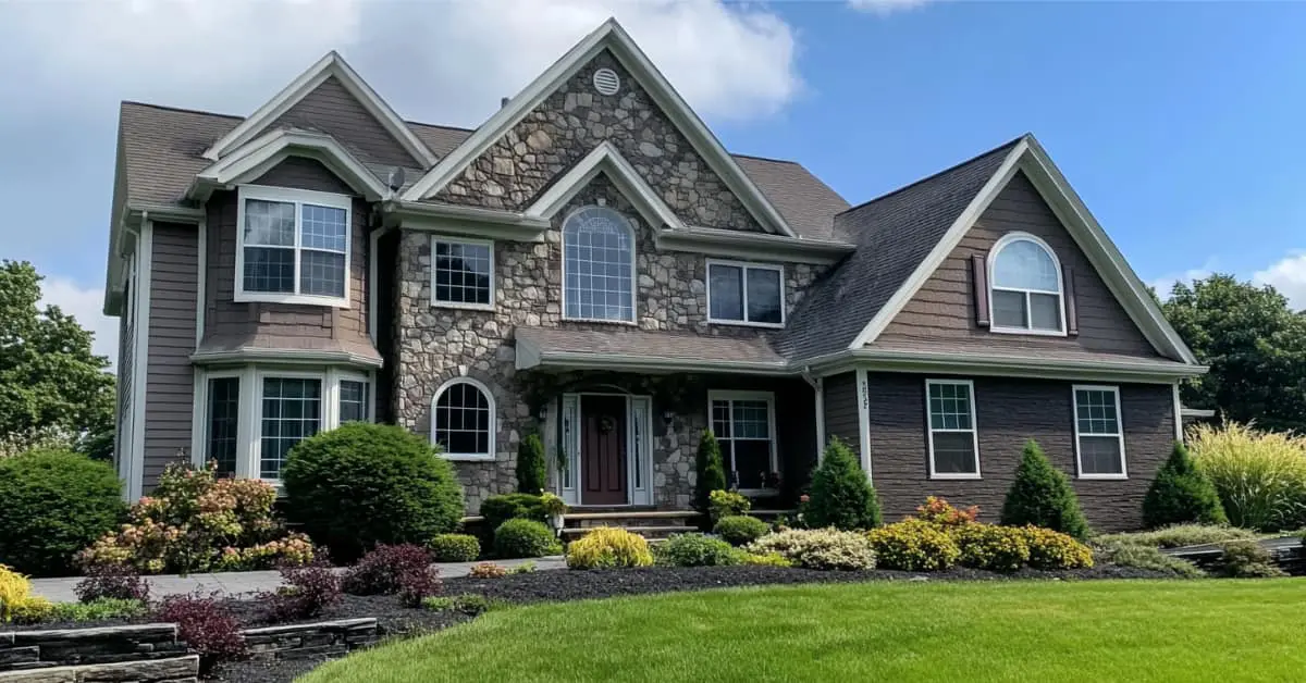 a large clean house, representing power washing and energy efficiency