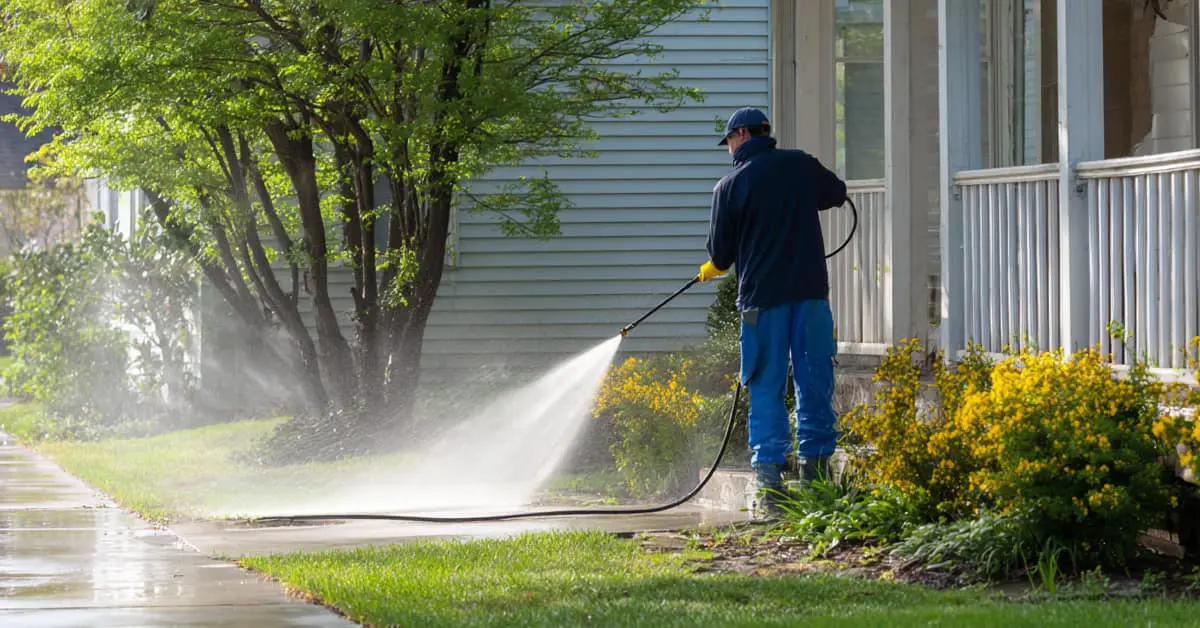 man power washing near me concrete walkway