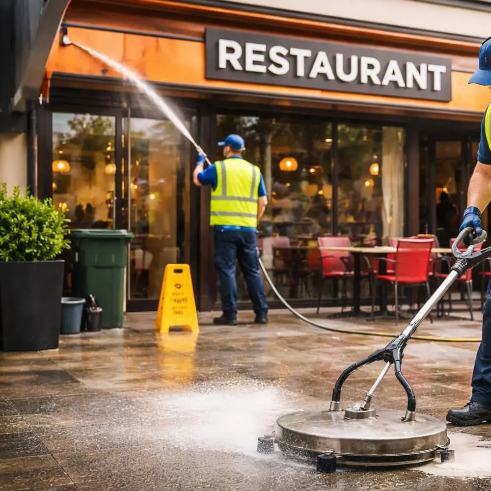 workers doing restaurant power washing northern NJ